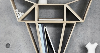 Geometric Deer Head Bookshelf Bespoke Design Books Concrete