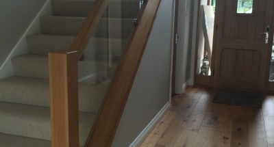 Contemporary Glass Oak Staircase Entrance Contemporary Glass Oak Staircase Entrance