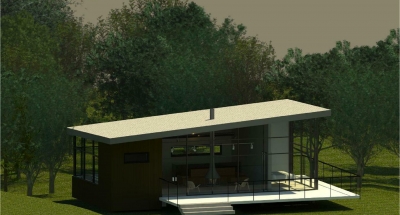 Contemporary Log Cabin Front Face