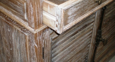 Lime Washed Cabinet Dovetail Drawers