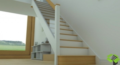 Oak Handrail White Newel Post Glass Balustrade Oak Treads Oak Handrail White Newel Post Glass Balustrade Oak Treads