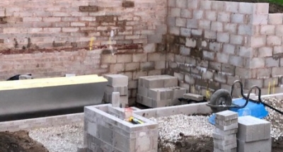 Barn Conversion Restoration Rear Retaining Wall Building