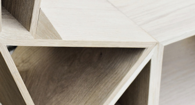 Geometric Deer Head Oak Furniture Bookshelf