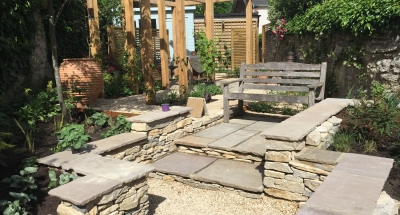 Small Garden Landscaping Dry Stone Wall